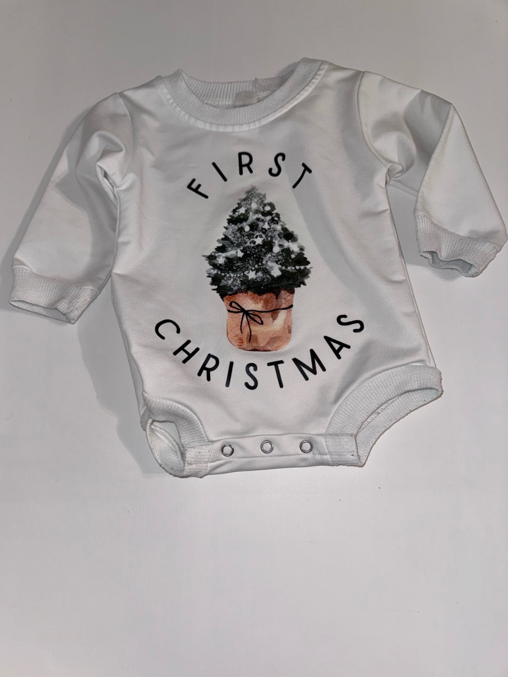 Baby White 'First Christmas' One-Piece Bodysuit